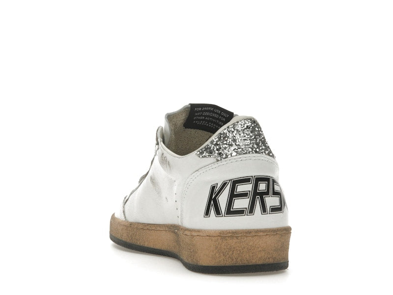 Golden Goose Ball Star White Silver Glitter (Women's)