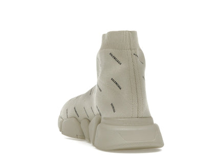 Balenciaga All Over Logo Speed 2.0 Beige