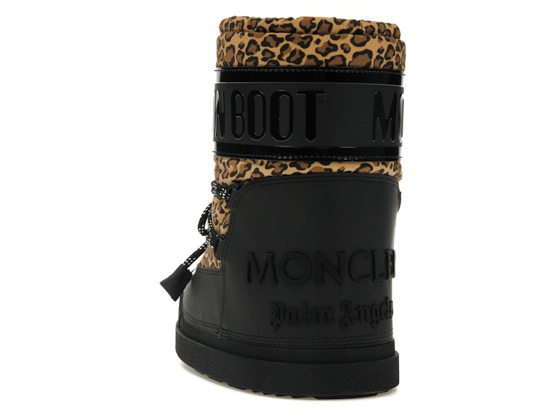 Moncler Shedir Snow Boots Palm Angels Black Leopard Print