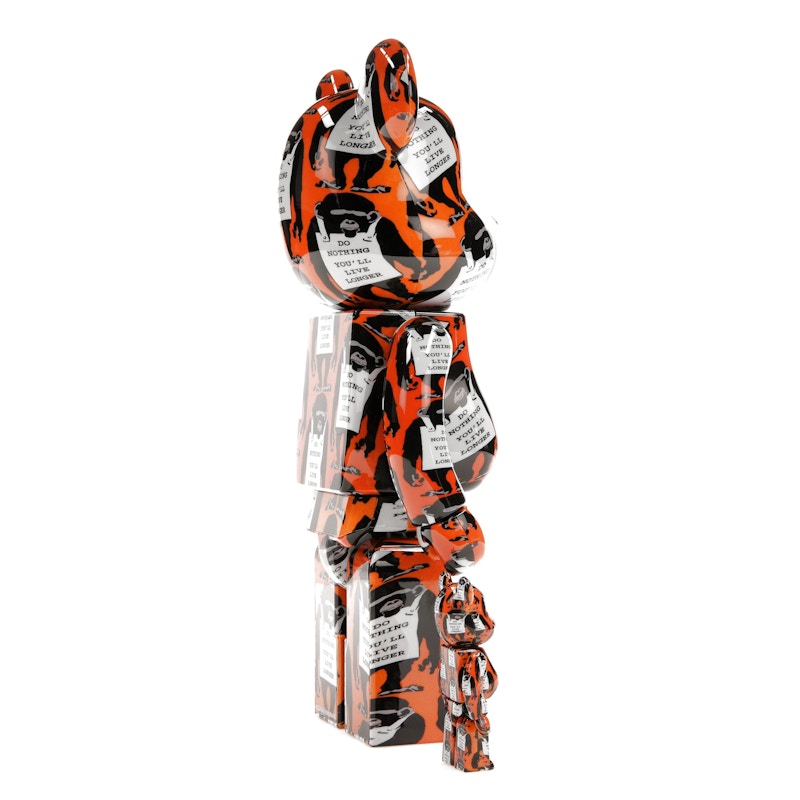 Bearbrick Monkey Sign 100% & 400% Set Orange