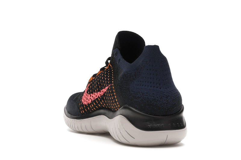 Nike Free RN Flyknit 2018 Black Flash Crimson Orange Peel