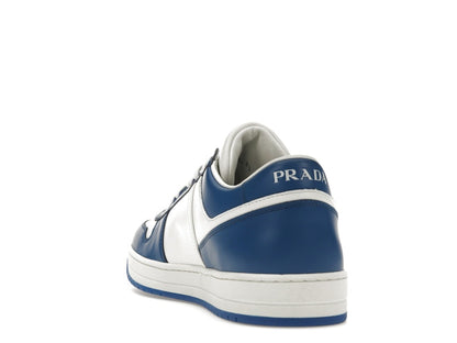 Prada Downtown Low Top Sneakers Leather White Cobalt Blue