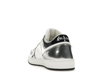 Prada Downtown Low Top Sneakers Leather White Silver