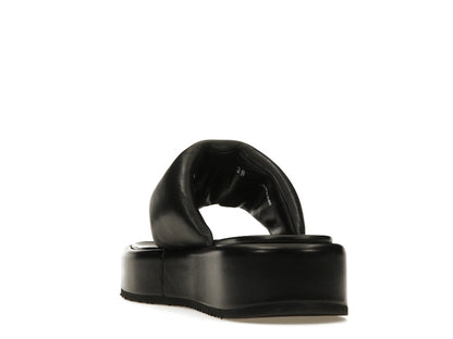Prada Soft Padded 35mm Thong Wedge Sandals Black Nappa Leather