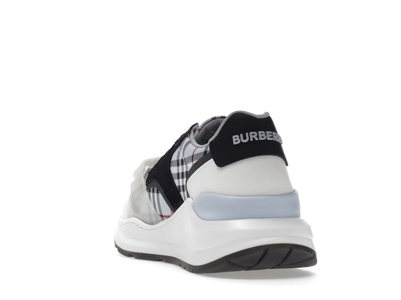 Burberry Ramsey Haymarket Check Print Light Blue White Black