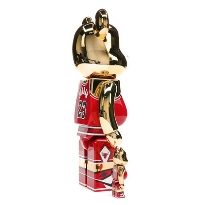 Bearbrick Michael Jordan 1985 Rookie Jersey 100% & 400% Set Gold Chrome