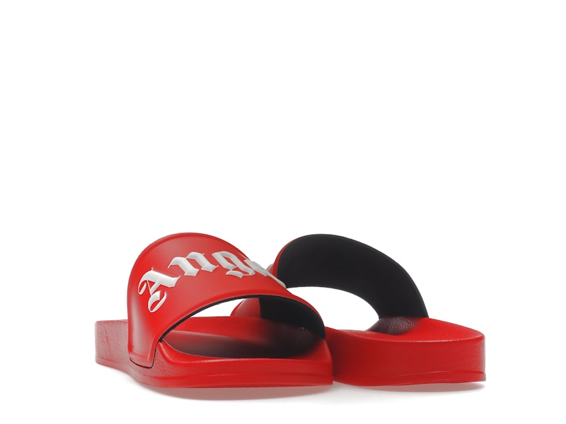 Palm Angels Pool Slides Red White