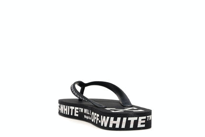 Off-White Logo Typographic Flip Flop Black SS20
