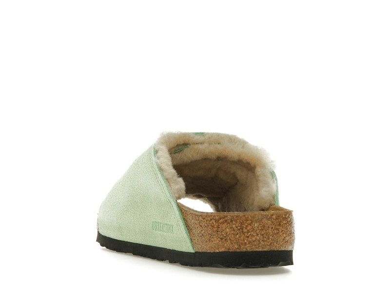 Birkenstock Solana Shearling Slide Stussy Washed Green
