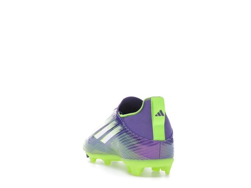 adidas F50 League Laceless FG/MG Purple Rush Cloud White Lucid Lemon (GS)