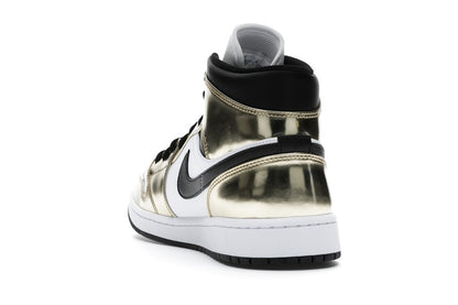 Jordan 1 Mid Metallic Gold Black White