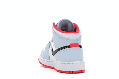 Jordan 1 Mid Half Blue Polka Dot Swoosh (GS)