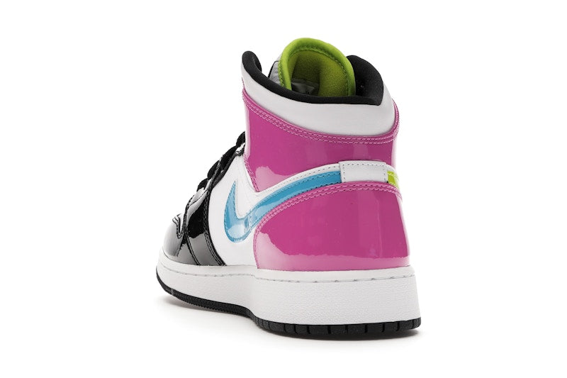 Jordan 1 Mid White Black Cyber Pink (GS)