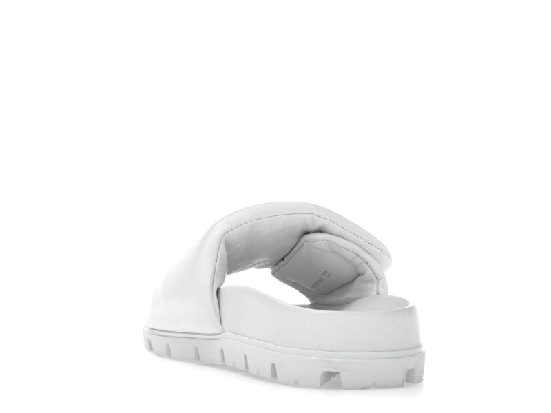 Prada Soft Padded 20mm Slide Sandal White Nappa Leather