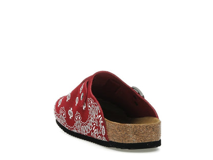 Bravest Studios Suede Paisley Clogs Burgundy