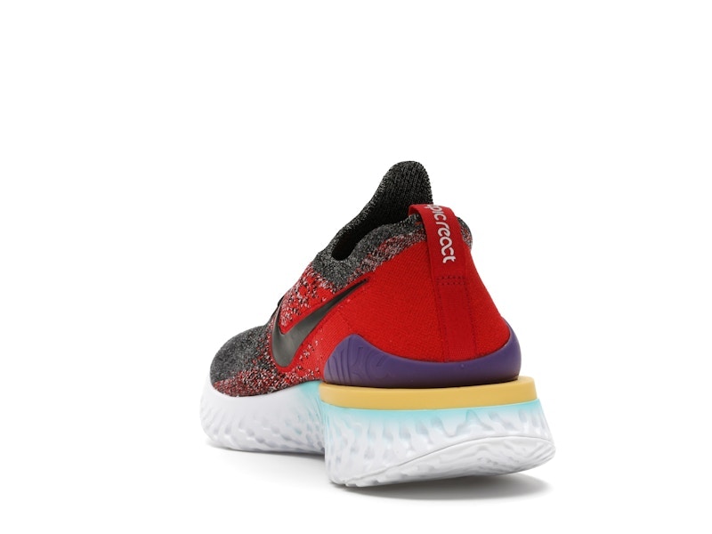 Nike Epic React Flyknit 2 Black Hyper Jade University Red