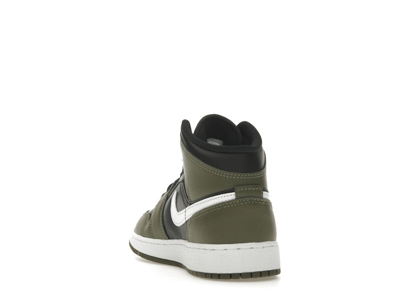 Jordan 1 Mid Black White Olive (GS)