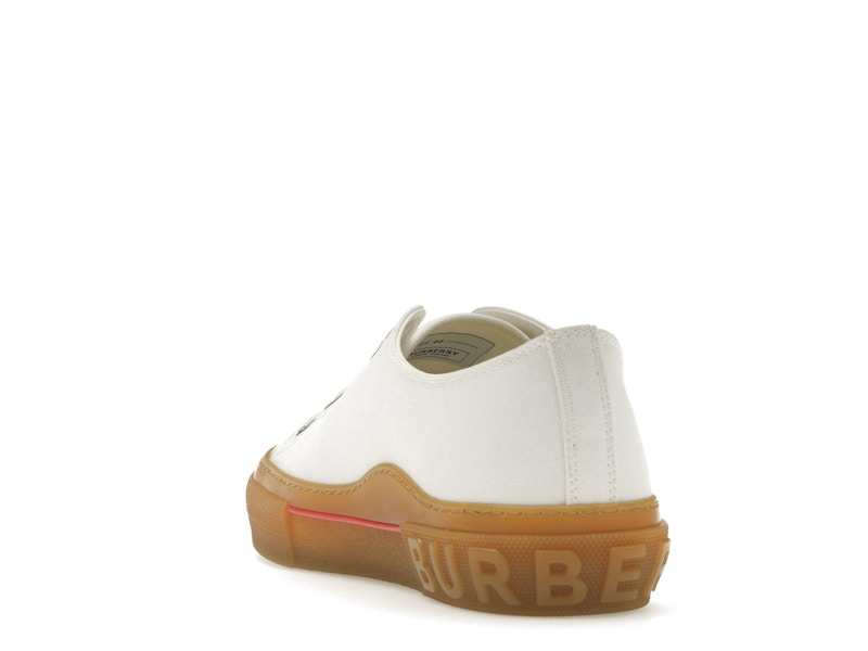 Burberry Logo Detail Cotton Trainer White