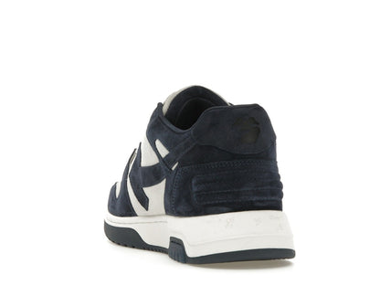 OFF-WHITE Out Of Office OOO Low Tops White Navy Blue Suede