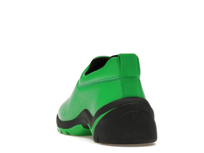 Bottega Veneta Lagoon Low Top Leather Sneaker Black Green