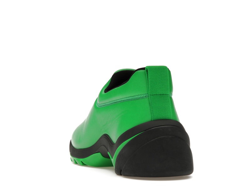 Bottega Veneta Lagoon Low Top Leather Sneaker Black Green