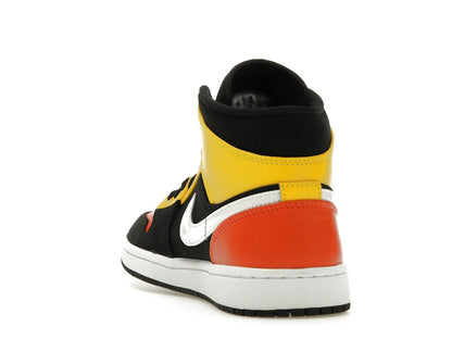 Jordan 1 Mid Black Amarillo Orange