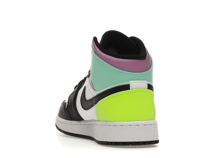 Jordan 1 Mid Pastel Black Toe (GS)