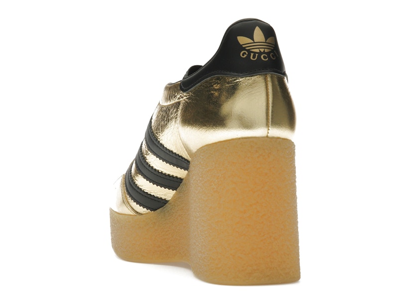adidas x Gucci Gazelle Wedge Gold Metallic Black (Women's)