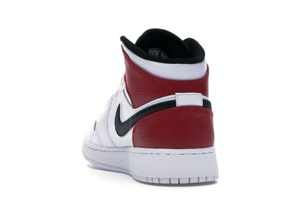 Jordan 1 Mid White Black Gym Red (GS)
