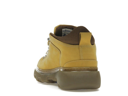 Burberry Lace Up Leather Ankle Boot Mustard Yellow