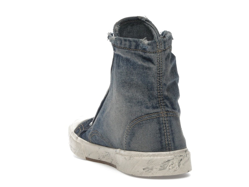 Balenciaga Paris High Top Blue Destroyed Denim