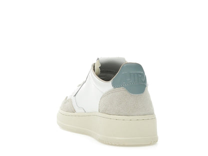 Autry Medalist Leather Low White Silver Blue Beige (Women's)
