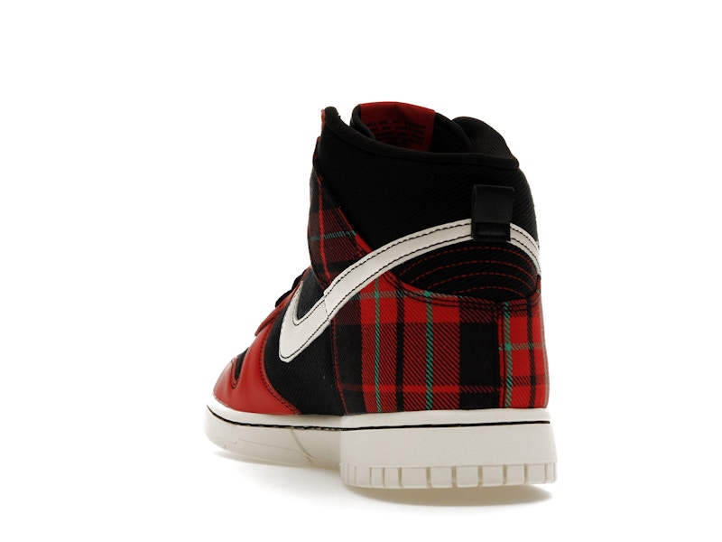 Nike Dunk High SE Tartan Plaid Black University Red