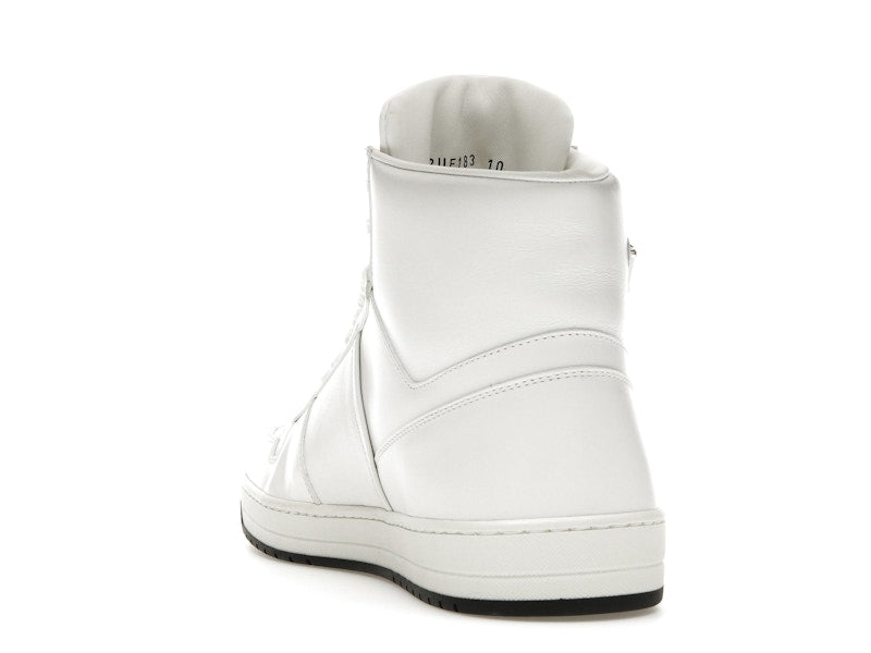 Prada Downtown High Top Sneakers Leather White White Black