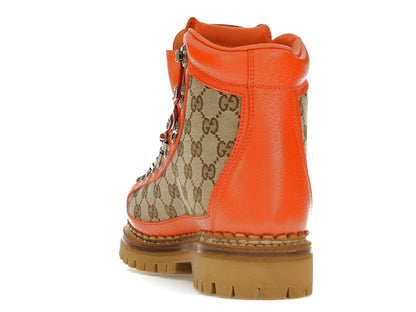Gucci x The North Face Canvas Leather Boot Beige Orange (Women's)