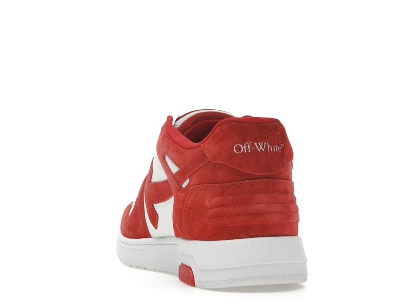 OFF-WHITE Out Of Office "OOO" Low Tops Brick Red White Suede