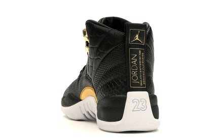 Jordan 12 Retro Black Metallic Gold White (Women's)