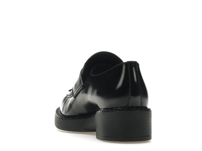 Prada Chocolate 50mm Loafer Black Brushed Leather