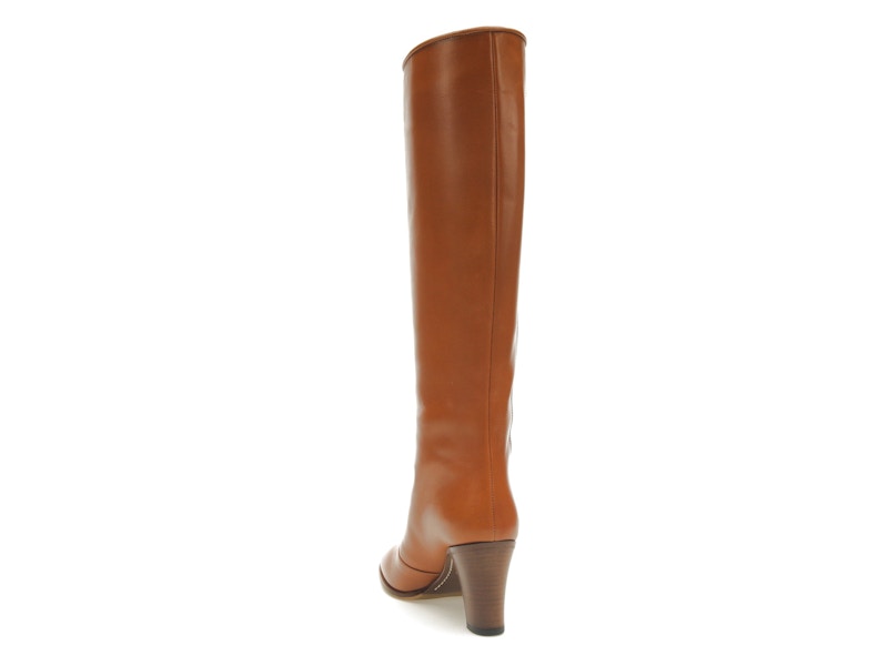 adidas x Gucci 73mm Knee-High Boots Cognac Leather