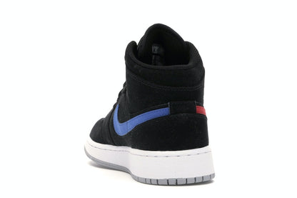 Jordan 1 Mid Multi-Color Swoosh Black (GS)