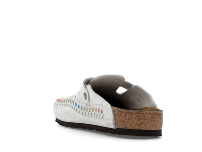 Birkenstock Boston Braided Suede Kith Antique White Tie Dye