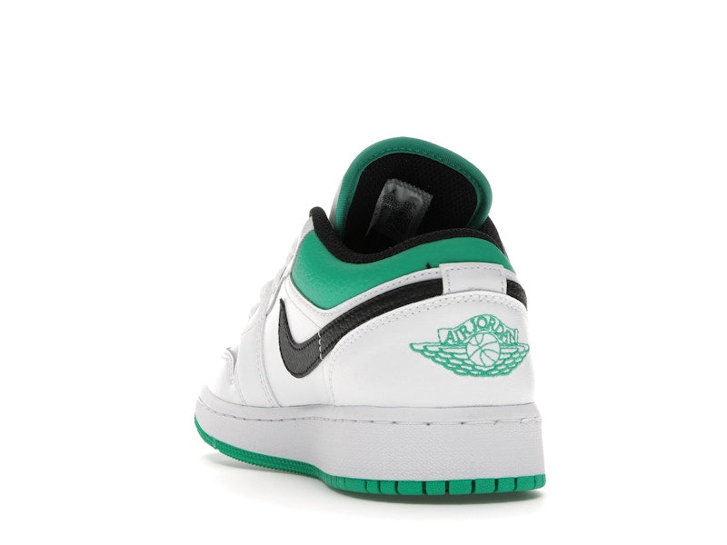 Jordan 1 Low White Lucky Green Tumbled Leather (GS)