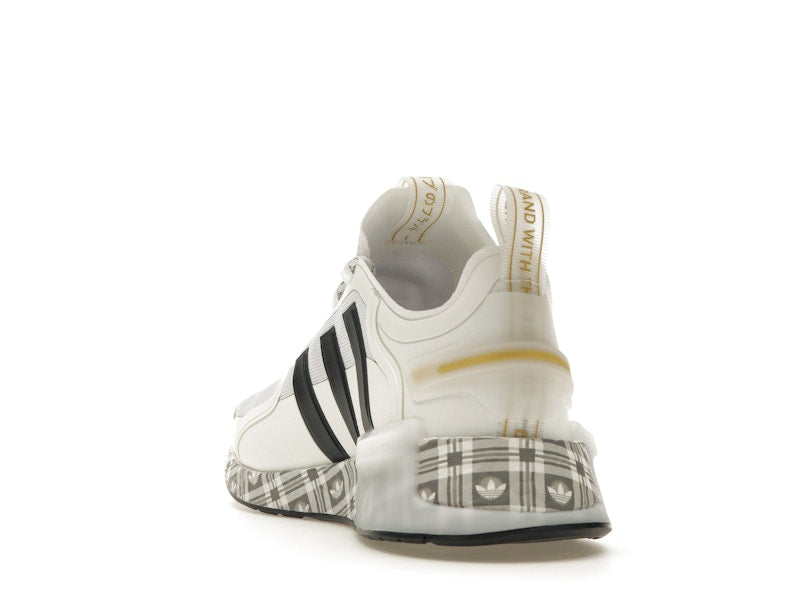 adidas NMD R1 V3 White Black Gold Tartan Trefoil