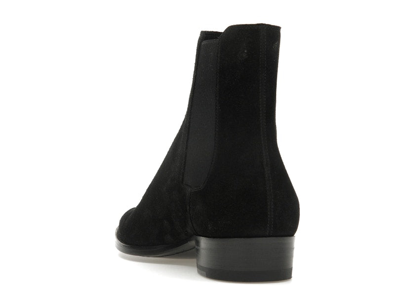 Saint Laurent Wyatt Chelsea Boot Black Suede
