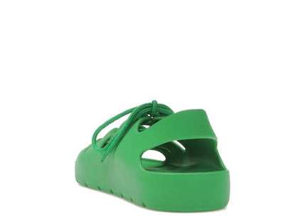 Bottega Veneta Jelly Lace Up Sandal Green