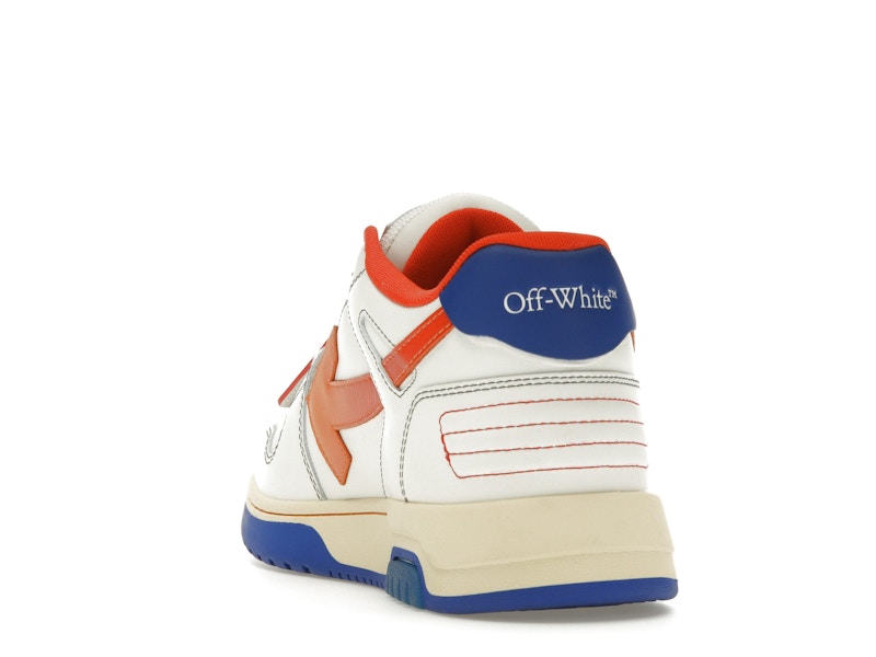 OFF-WHITE Out Of Office OOO Low Tops White Orange Blue Contrast Stitching