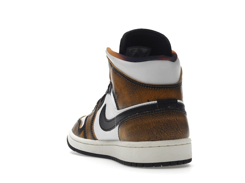 Jordan 1 Mid SE Orange Wear Away