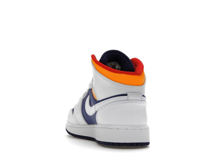 Jordan 1 Mid White Laser Orange Deep Royal Blue (GS)