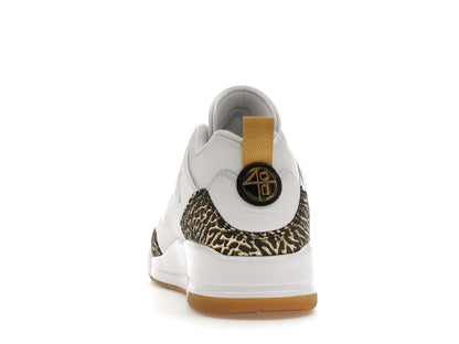 Jordan Spizike Low White Metallic Gold