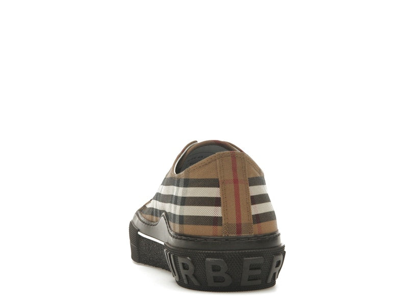 Burberry Vintage Check Lace-Up Sneaker Beige Brown
